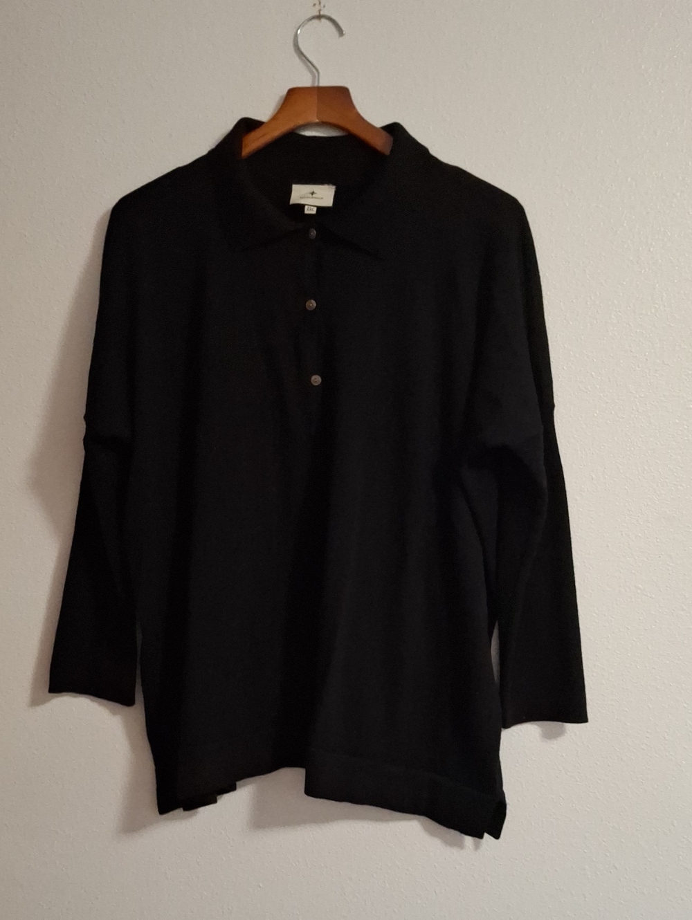 Tuckernuck Clayton Long sleeve Knit Polo Sweater Top Shirt Black Size XL/XXL